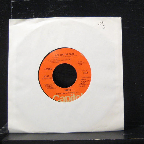 Sweet - Fox On The Run / Burn On The Flame 7" VG+ 4157 Vinyl 45 Capitol - Shuga Records