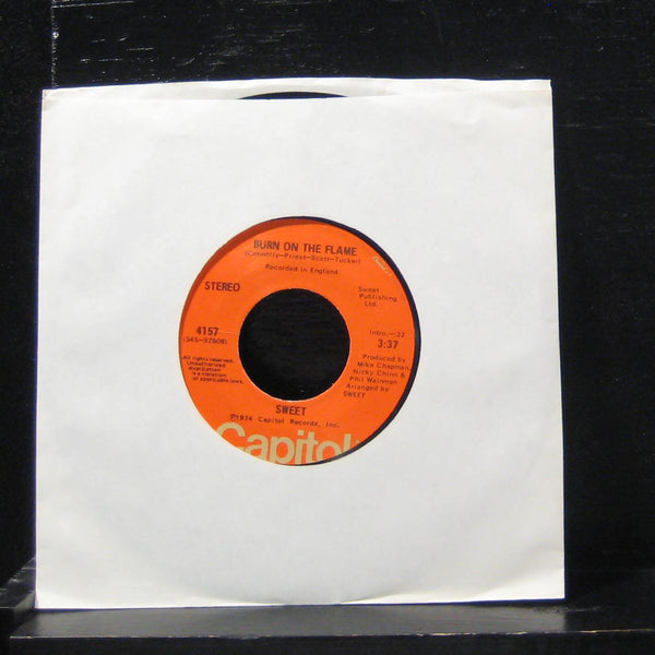 Sweet - Fox On The Run / Burn On The Flame 7" VG+ 4157 Vinyl 45 Capitol - Shuga Records