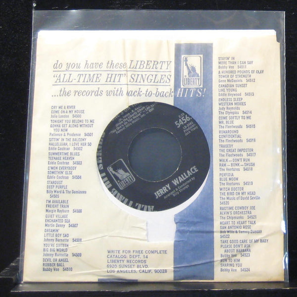 Jerry Wallace - Primrose Lane / This One's On The House 7" VG+ 54565 Vinyl 45 - Shuga Records