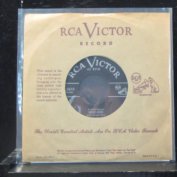 Hugo Winterhalter's Orchestra - Heidelberg 7" VG+ 47-5655 Vinyl 45 - Shuga Records
