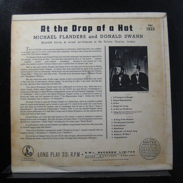 Michael Flanders And Donald Swann - At The Drop Of A Hat LPVG PMC 1033 UK - Shuga Records