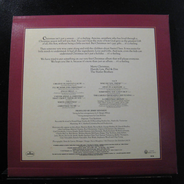 The Statler Brothers - Christmas Card LP VG+ SRM0-1-5012 USA 1978 Vinyl Record - Shuga Records