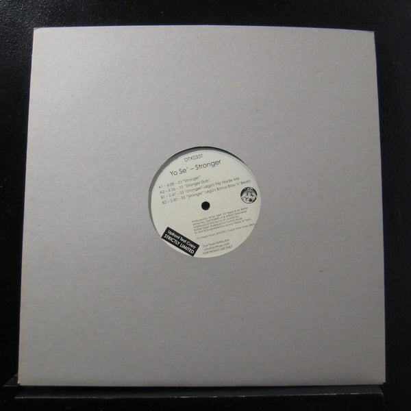 Yo Se' - Stronger 12" VG+ DTX035T Test Pressing 2004 USA Vinyl Record - Shuga Records