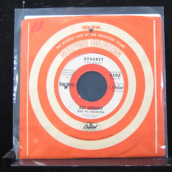 Ray Anthony - Dragnet / Petter Gunn 7" Mint- 6102 Vinyl 45 Capitol Records - Shuga Records