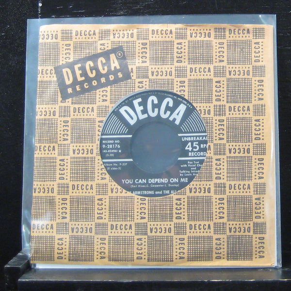 Louis Armstrong - You Can Depend On Me / Big Daddy Blues 7" VG+ 9-28176 Vinyl 45 - Shuga Records