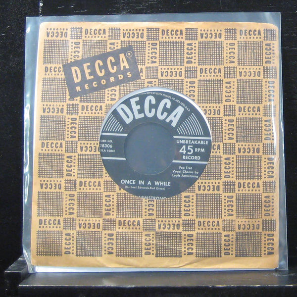 Louis Armstrong - Once In A While / Confessin 7" Mint- 9-28306 Vinyl 45 Decca - Shuga Records