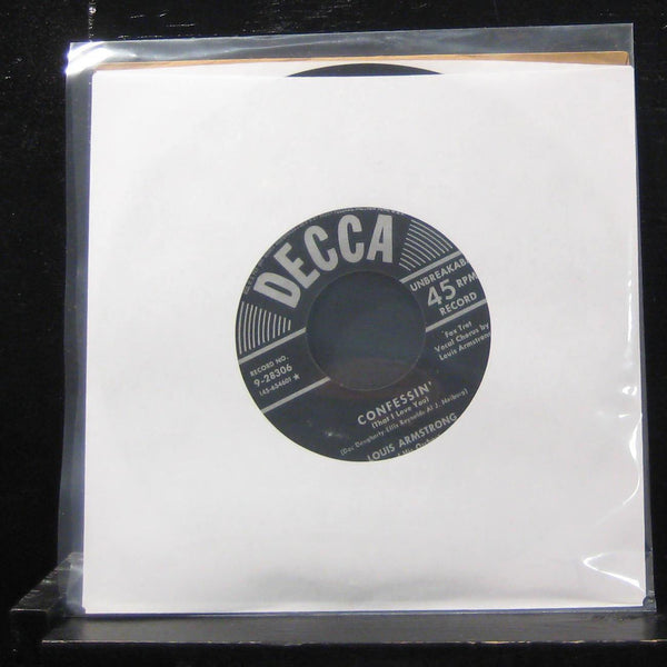 Louis Armstrong - Once In A While / Confessin 7" Mint- 9-28306 Vinyl 45 Decca - Shuga Records