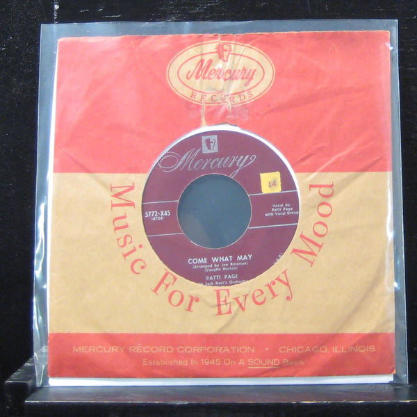 Patti Page - Come What May / Retreat (Cries My Heart) 7" VG 5772-X45 Vinyl 45 - Shuga Records