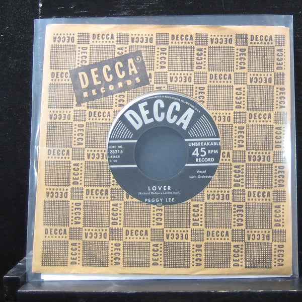 Peggy Lee - Lover / You Go To My Head 7" VG+ 9-28215 Vinyl 45 Decca - Shuga Records