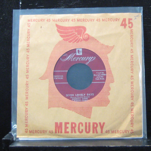 Georgia Gibbs - Seven Lonely Days 7" VG+ 70095x45 Vinyl 45 Mercury 1953 - Shuga Records