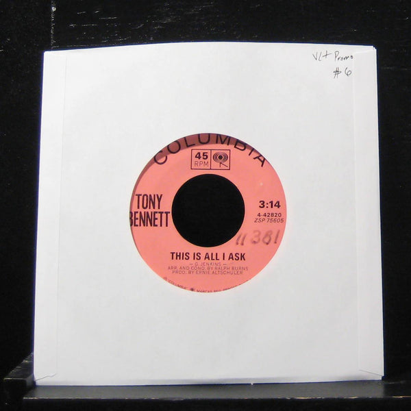 Tony Bennett - This Is All I Ask / True Blue Lou 7" VG+ 4-42820 Vinyl 45 Promo - Shuga Records