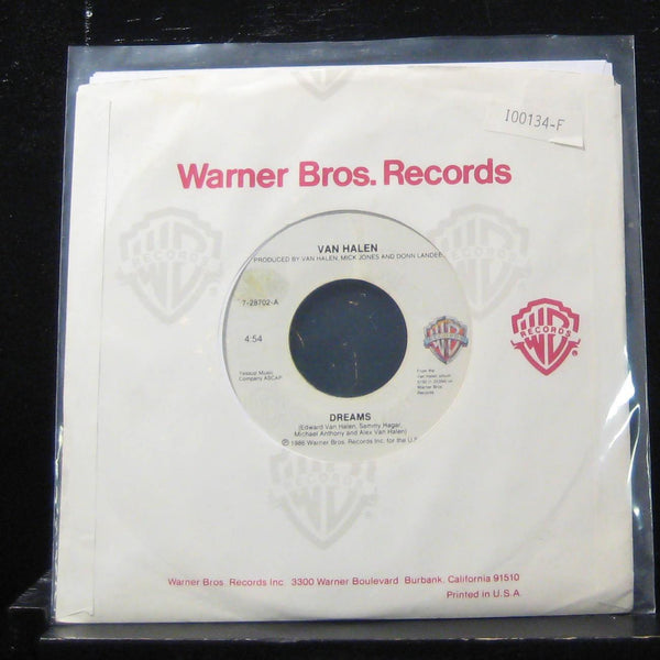 Van Halen - Dreams / Inside 7" VG+ 7-28702 Vinyl 45 Warner Bros 1986 - Shuga Records