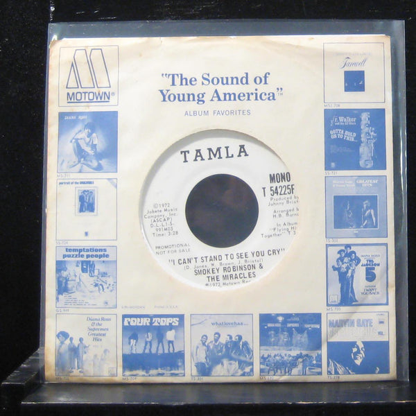 Smokey Robinson - I Can't Stand To See You Cry 7" Mint- T 54225F Vinyl 45 Promo - Shuga Records