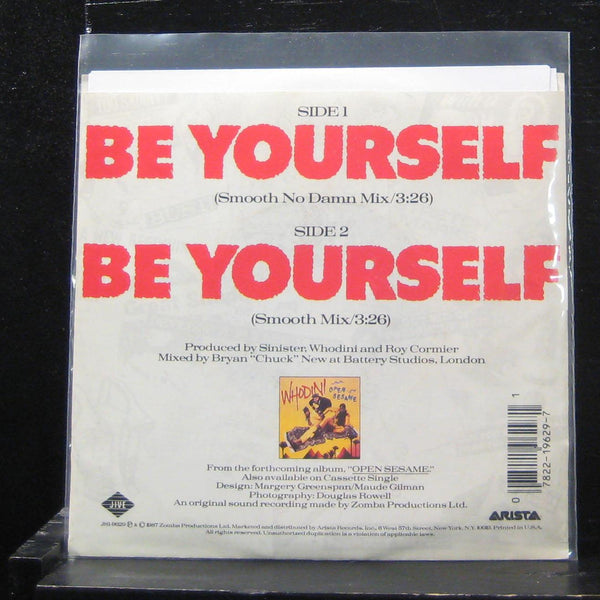Whodini - Be Yourself (Smooth No Damn Mix) 7" Mint- JS1-9629Vinyl 45 - Shuga Records