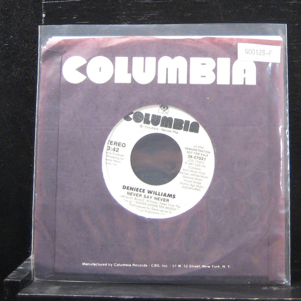 Deniece Williams - Never Say Never 7" VG+ 38-07021 Vinyl 45 Promo - Shuga Records