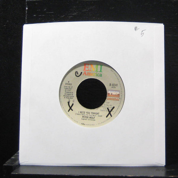 Peter Wolf - I Need You Tonight / I Need You Tonight 7" Mint- B-8241 Vinyl 45 - Shuga Records