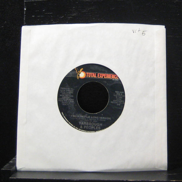 Yarbrough & Peoples - I Wouldn't Lie 7" VG+ TES1-2437 Vinyl 45 Total Experience - Shuga Records