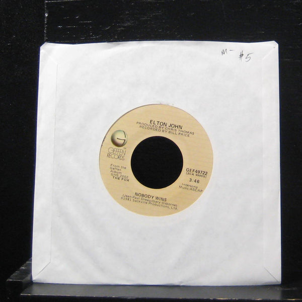 Elton John - Nobody Wins / Fools In Fashion 7" GEF49722 Vinyl 45 Geffen Records - Shuga Records