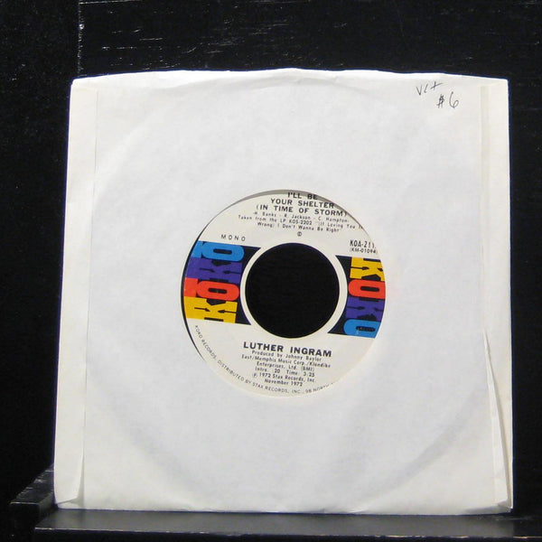 Luther Ingram - I'll Be Your Shelter / I Can't Stop 7" VG+ KOA-2113 Vinyl 45 - Shuga Records