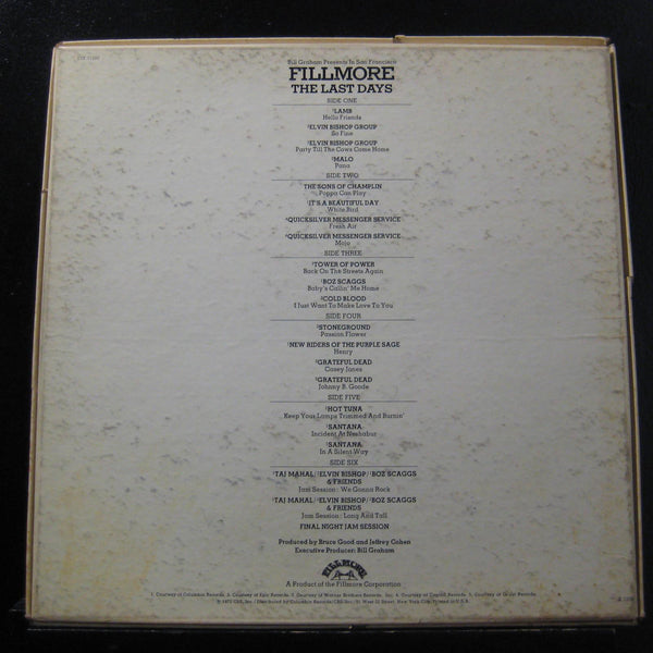 Various - Fillmore: The Last Days 3 LP & 7" VG+ Z3X 31390 Vinyl Record w/Book - Shuga Records