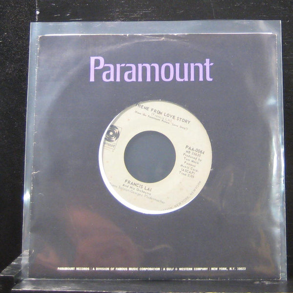 Francis Lai - Theme From Love Story 7" VG+ PAA-0064 Vinyl 45 - Shuga Records