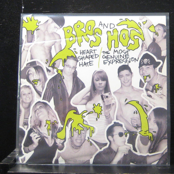 Heart Shaped Hate -  Bros And Hos 7" Mint- CDMC3 Vinyl 45 2009 Green Black Swirl - Shuga Records