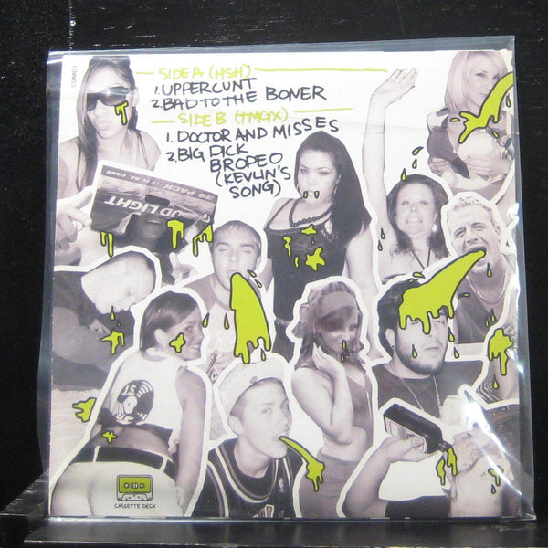Heart Shaped Hate -  Bros And Hos 7" Mint- CDMC3 Vinyl 45 2009 Green Black Swirl - Shuga Records