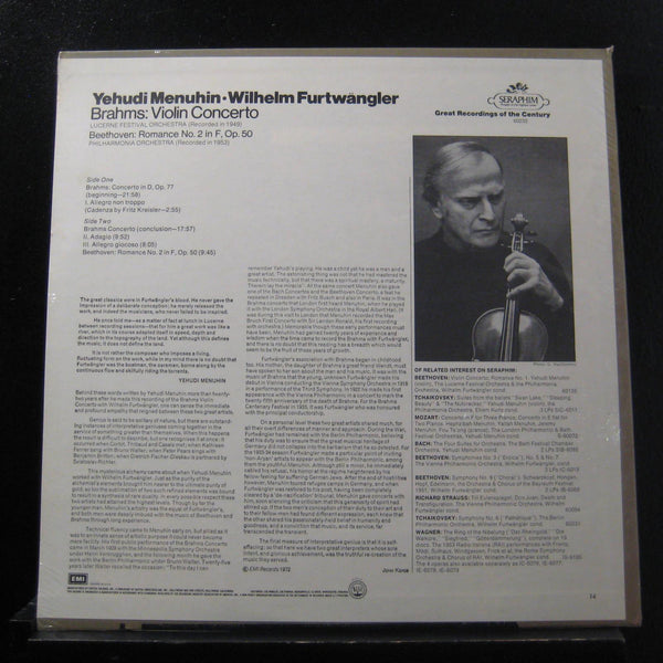Brahms, Beethoven, Furtwngler - Violin Concerto No. 2 F LP New Sealed 60232 - Shuga Records