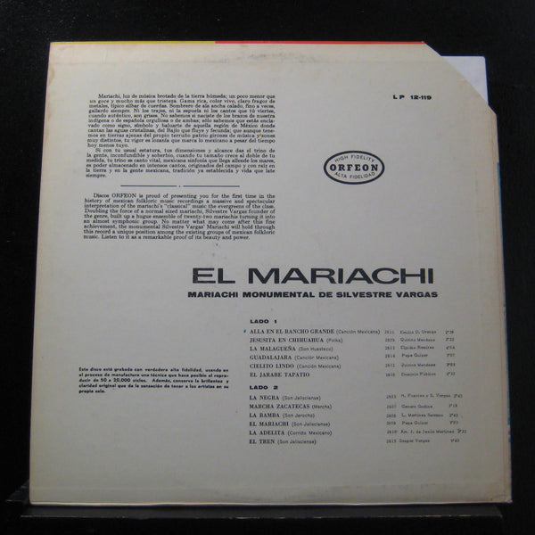 Silvestre Vargas, Antonio Bribiesca - El Mariachi LP Mint- LP-12-119 Mexico 1967 - Shuga Records