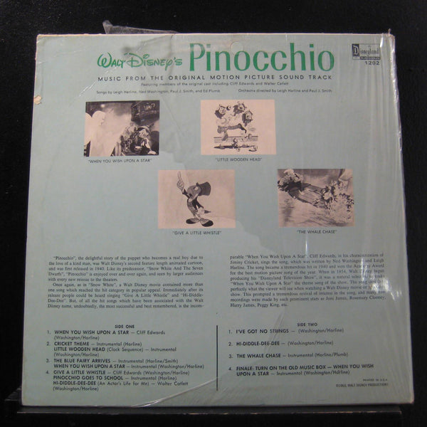Unknown Artist - Walt Disney's Pinocchio - VG LP record 1963 Disneyland USA Original Vinyl - Children's / Soundtrack - Shuga Records