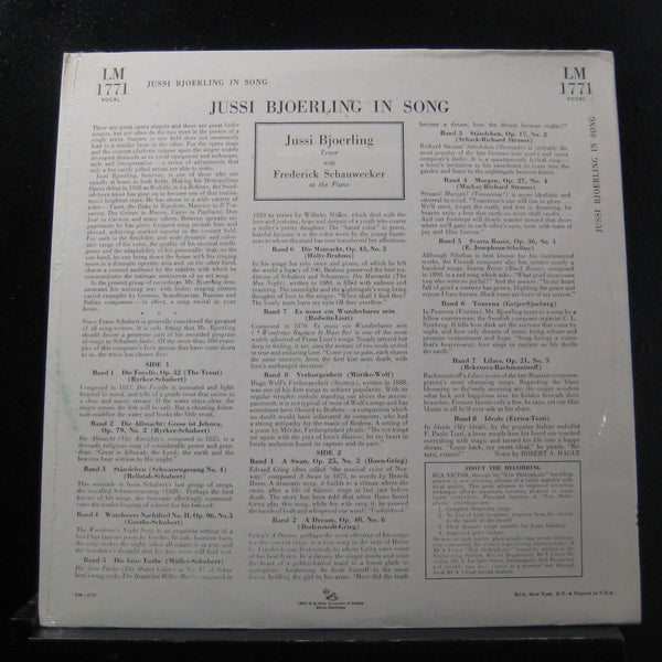 Jussi Bjoerling - In Song LP New Sealed LM-1771 Mono Reissue Vinyl Record - Shuga Records