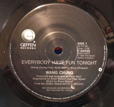 Wang Chung - Everybody Have Fun Tonight / Fun Tonight: The Early Years - Mint- 7" Single 45RPM 1986 Geffen USA - Synth-Pop