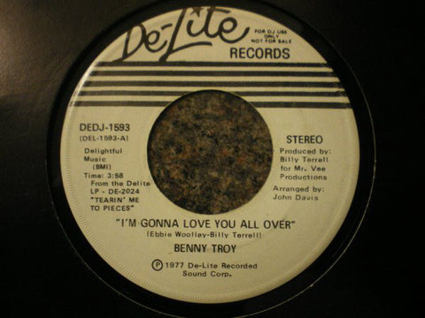 Benny Troy ‎– I'm Gonna Love You All Over - VG White Label Promo 45rpm 1977 USA - Soul / Disco