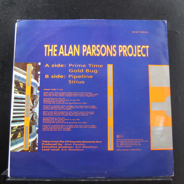 The Alan Parsons Project - Prime Time 12" VG+ ARIST 12 572 UK Vinyl Record - Shuga Records