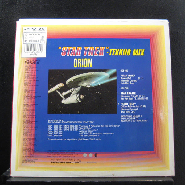 Orion - Star Trek 12" 45 RPM VG+ ZYX 6742-12 Germany 1992 Vinyl Record - Shuga Records