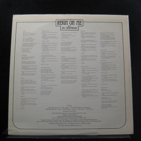 Bill Greenwood - Reign On Me LP Mint- E-678 Private MN Christian Folk Record - Shuga Records