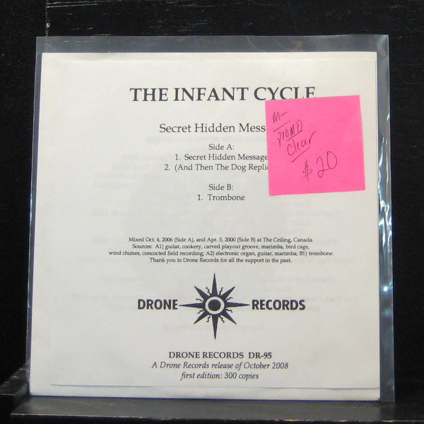 The Infant Cycle - Secret Hidden Message 7" Mint- DR-95 Vinyl 45 - Shuga Records