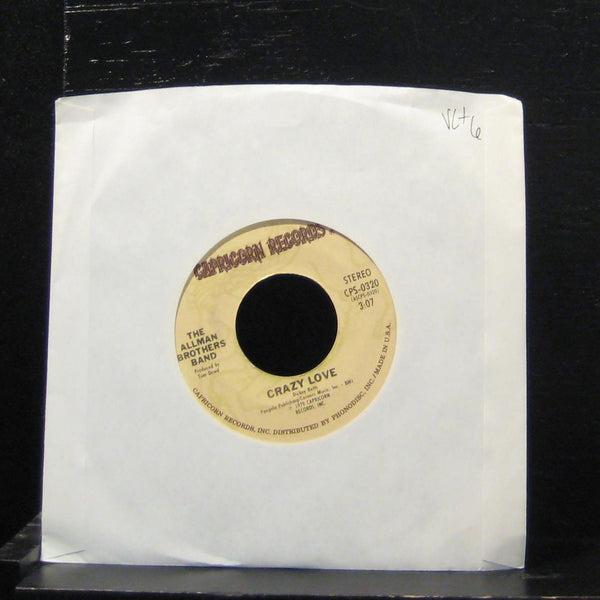 The Allman Brothers Band - Crazy Love / Just Ain't Easy 7" VG+ CPS-0320 Vinyl 45 - Shuga Records