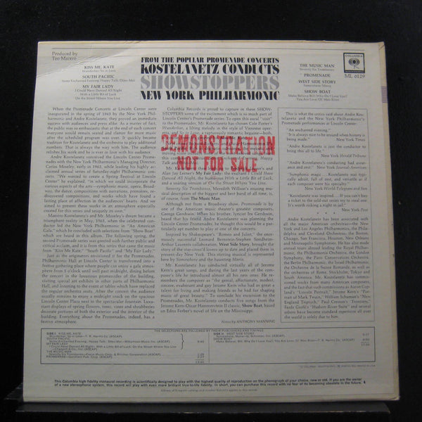 Andre Kostelanetz - Showstoppers LP New Sealed In Sleeve ML 6129 Mono 2i Record - Shuga Records