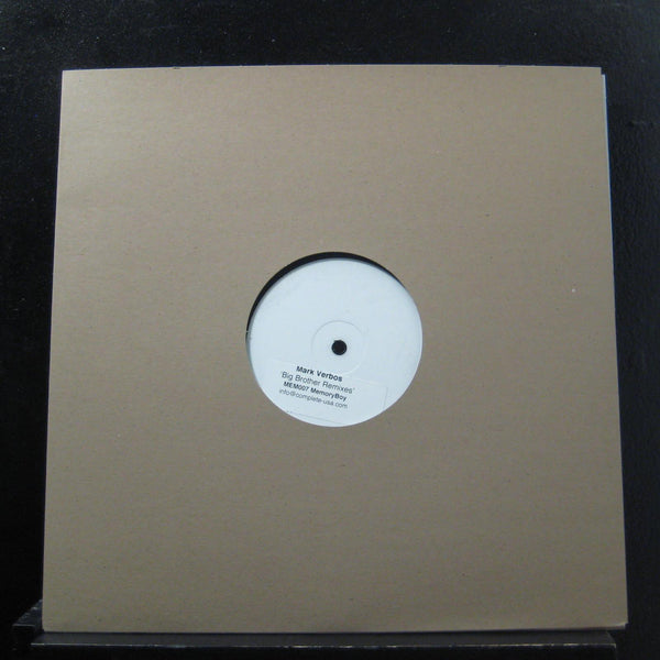 Mark Verbos - Big Brother - Remixes 12" VG+ MEM007 White Promo Vinyl Record - Shuga Records