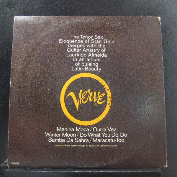 Stan Getz With Guest Artist Laurindo Almeida LP VG+ V-8665 Mono Verve Record - Shuga Records
