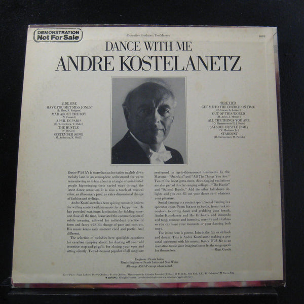 Andre Kostelanetz - Dance With Me LP Mint- PC 34352 Promo Vinyl Record - Shuga Records