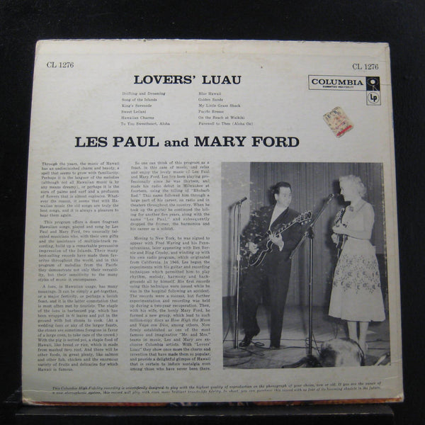 Les Paul And Mary Ford - Lover's Luau LP VG+ CL 1276 Columbia 6i Mono 1959 Vinyl - Shuga Records