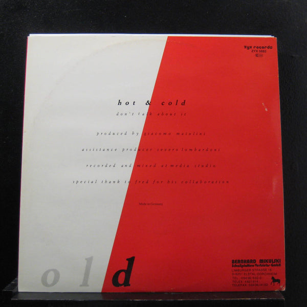 Hot & Cold - Don't Talk About It 12" VG+ ZYX 5882 Germany 1988 Vinyl Record - Shuga Records