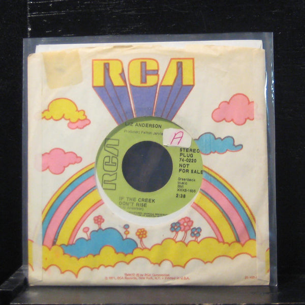 Liz Anderson - If The Creek Don't Rise / Only For Me 7" VG+ 74-0220 Promo 45 - Shuga Records
