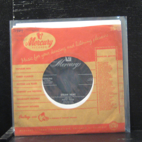 Patti Page - Steam Heat / Lonely Days 7" Mint- 70380-X45 Mercury 1954 Vinyl 45 - Shuga Records