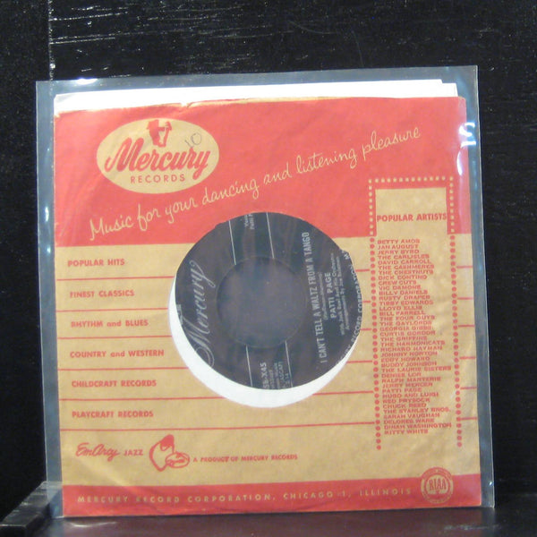 Patti Page With Jack Rael - I Can't Tell A Waltz From A Tango 7" Mint- 70458-X45 - Shuga Records