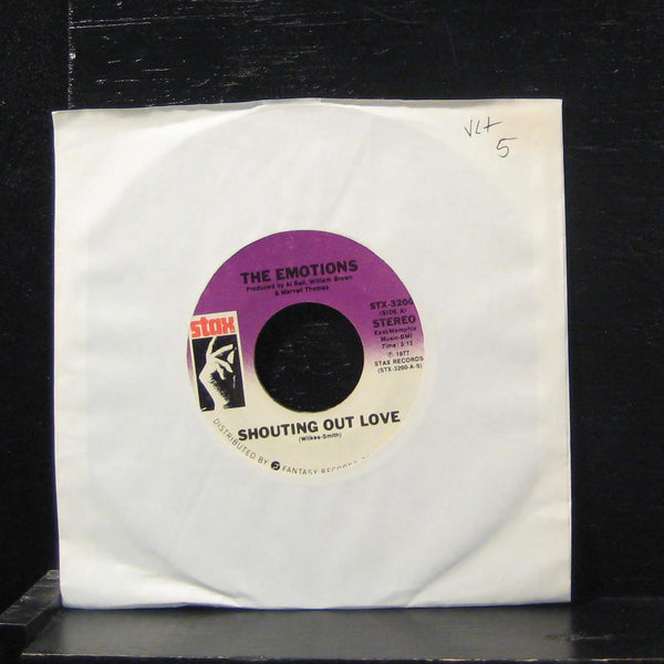 The Emotions - Shouting Out Love / Baby I'm Through 7" VG+ STX-3200 Vinyl 45 - Shuga Records