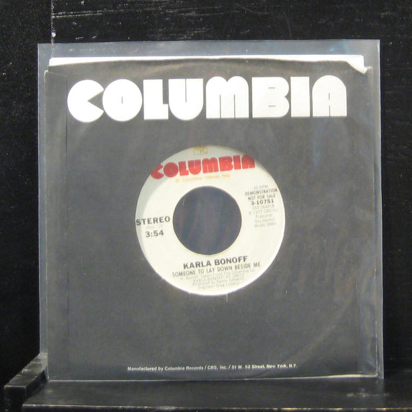 Karla Bonoff - Someone To Lay Down Beside Me 7" VG+ 3-10751 White Promo Vinyl 45 - Shuga Records