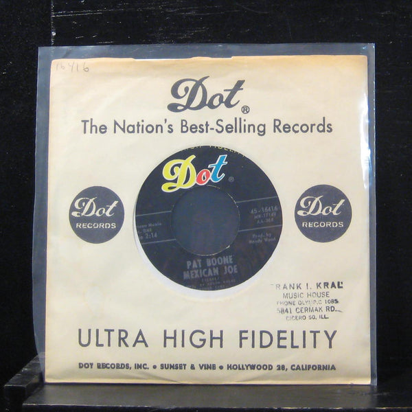 Pat Boone - In The Room / Mexican Joe 7" Mint- 45-16416 Dot USA 1962 Vinyl 45 - Shuga Records